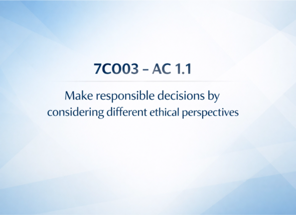 AC 1.1 Make responsible decisions by considering different ethical perspectives.