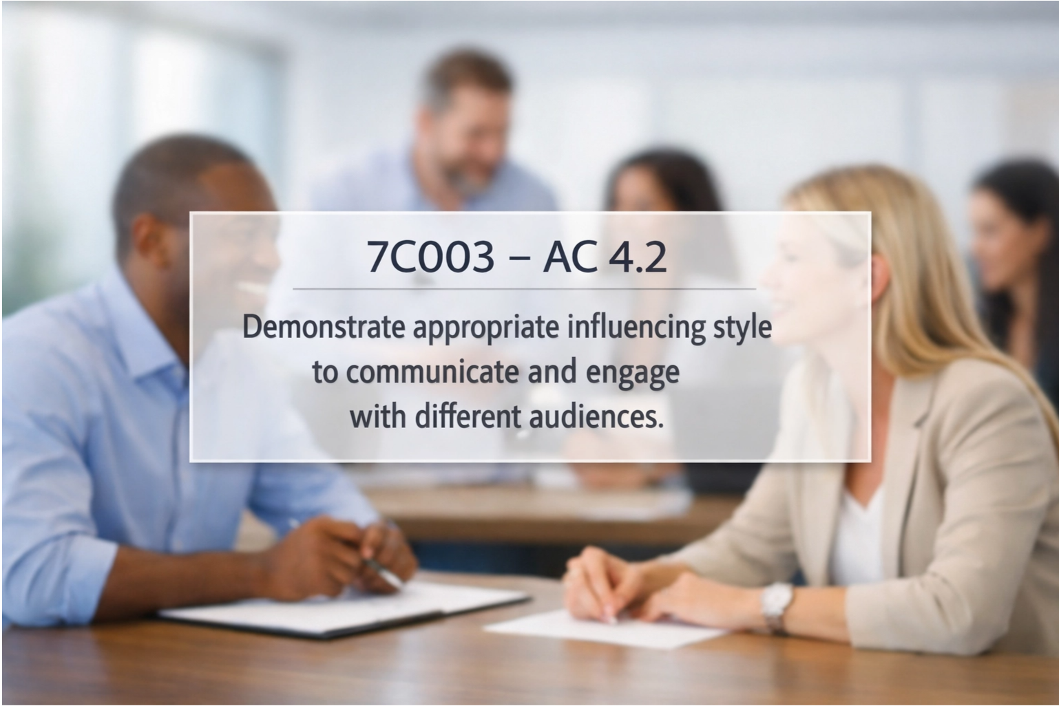 AC 4.2 Demonstrate appropriate influencing style to communicate and engage with different audiences.