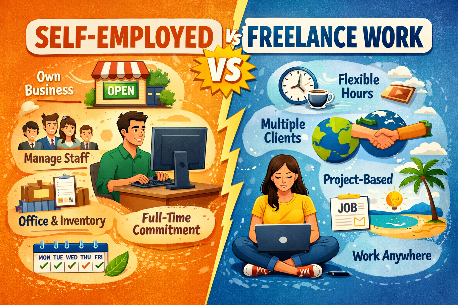 Self-Employed vs Freelance Work Comparison